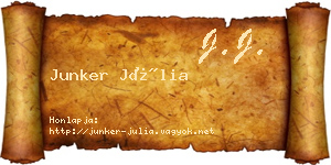 Junker Júlia névjegykártya